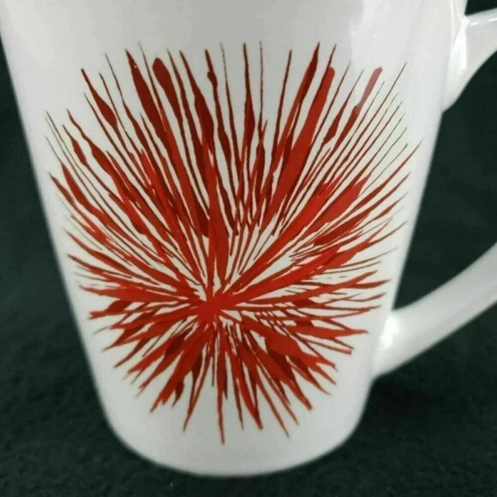 Starbucks Starburst Mug Fireworks 11 Oz‎ Collectible Coffee Tea Cup Red READ